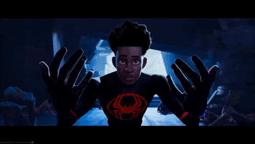 a painting of a man in a spiderman costume