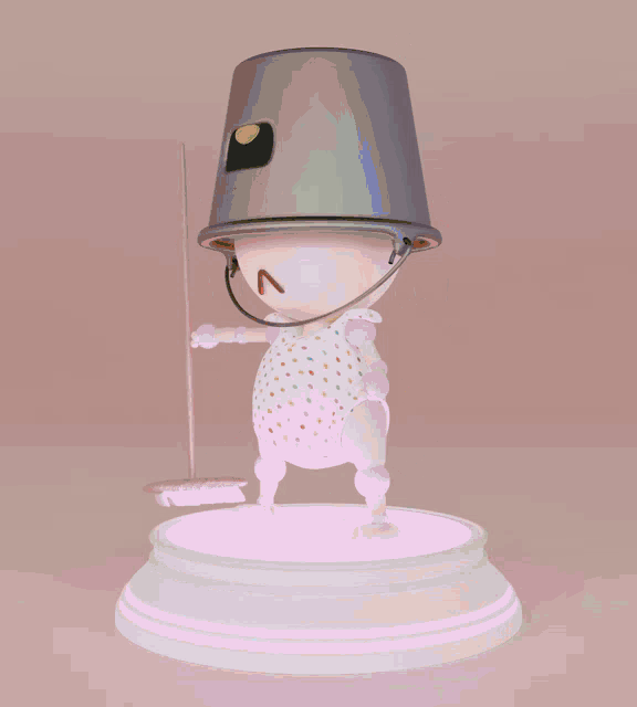 a 3d model of a robot with a ball on top
