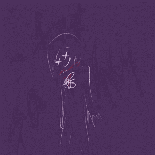 a drawing of a person with a cross on their forehead