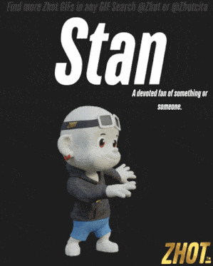 a cartoon character with the name stan on the top