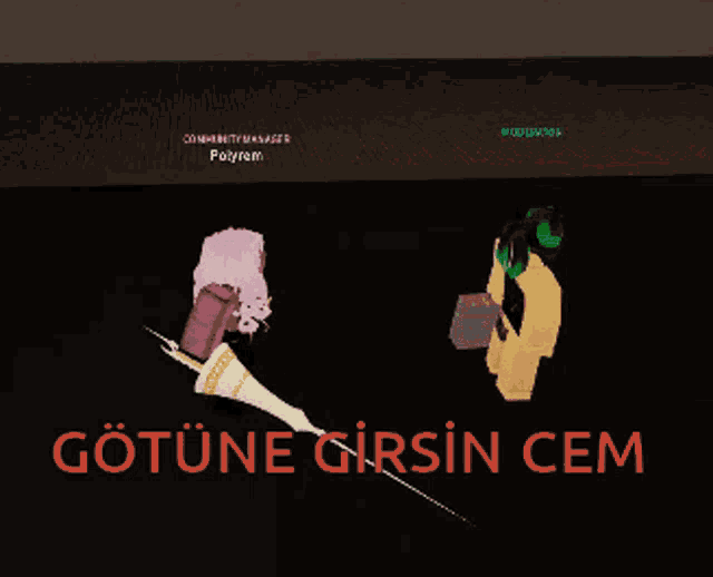 a screenshot of a video game with the words " gotune girsin cem " on the bottom