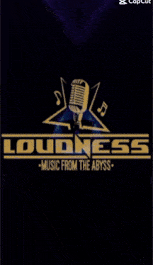 a loudness music from the abyss poster with a microphone on it