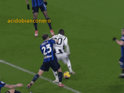 a blurry picture of a soccer game with the words acidobianconero on the bottom right