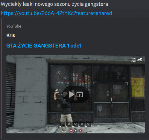 a screenshot of a video titled gta zycie gangstera 1 odc1 by kris