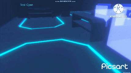 purple teal cyan is displayed on the screen of this video