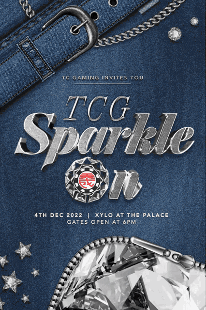 a poster for a tcg sparkle on event in december