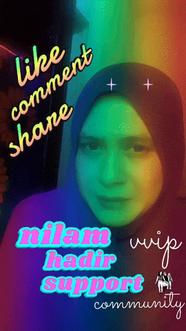 a picture of a woman with the words like comment share nilara kadir support community