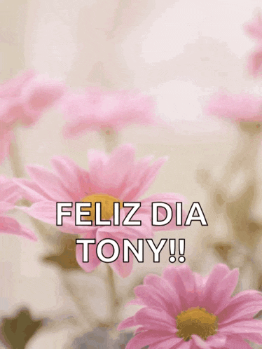 a mother 's day card with pink flowers and the words happy mother 's day feliz dia tony