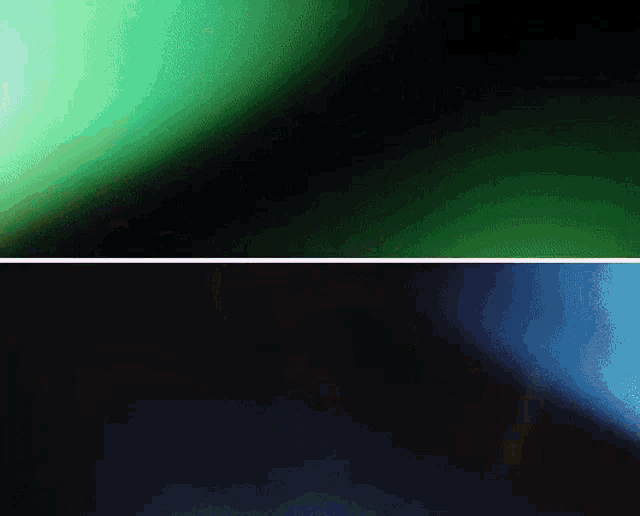 a green and a black background with a light coming out of it