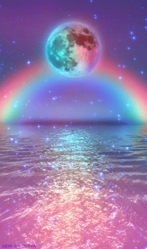 Moon Rainbow GIF - Moon Rainbow Sparkles GIFs