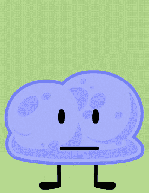 a cartoon character with a hand on top of it 's head