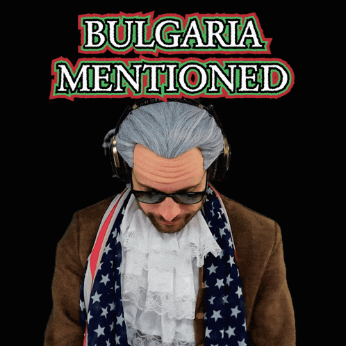 a man wearing headphones and a scarf with the words bulgaria mentioned on the top