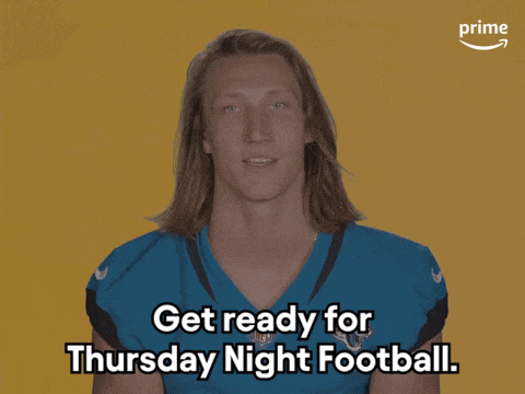a man in a football uniform says get ready for thursday night football