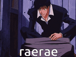 a picture of a man with the word raerae written below him