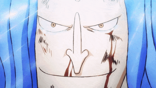 a close up of a person 's face with blood coming out of his nose