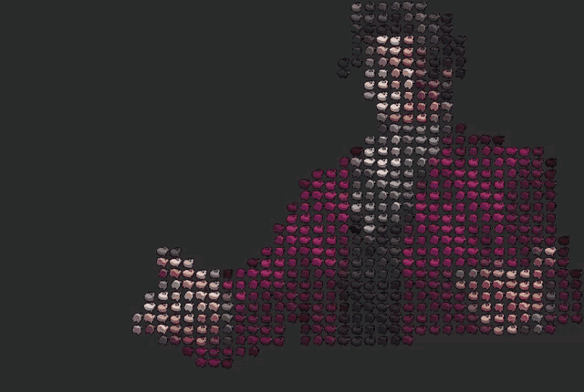 a pixelated drawing of a man in a suit and tie