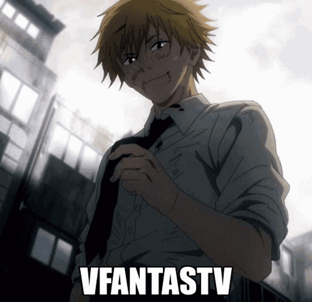 a picture of a man in a tie with the words vfantastv above him
