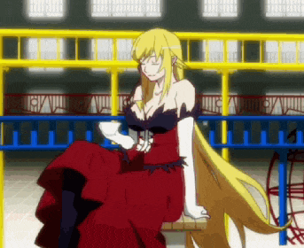 a woman in a red dress is sitting on a bench in front of a ferris wheel .