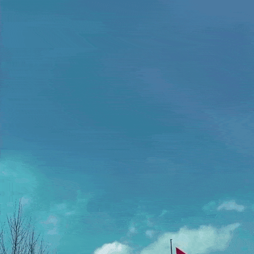 a kurdish flag is flying in the wind