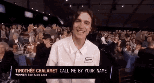 timothee chalamet is a winner of the best male lead at the oscars