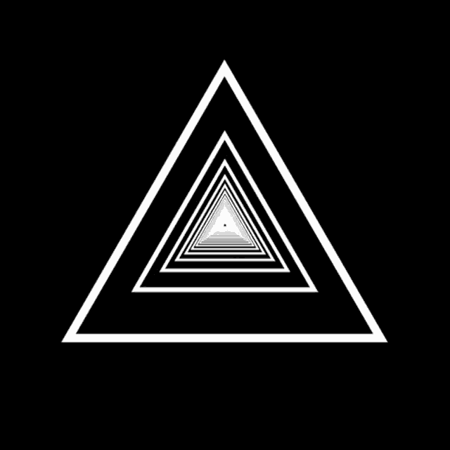 a black and white triangle with a white stripe on the bottom