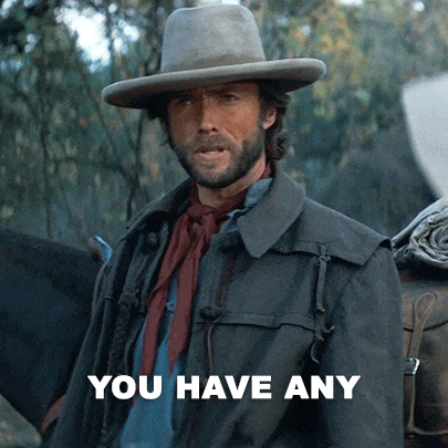 a man wearing a cowboy hat and a jacket says you have any