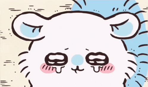 a cartoon drawing of a hedgehog with its eyes closed and a pink nose