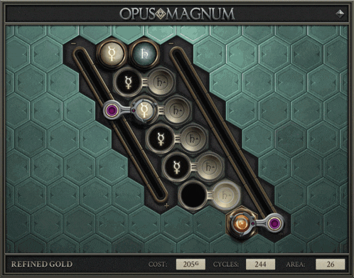 a video game called opus magnum is being played on a computer