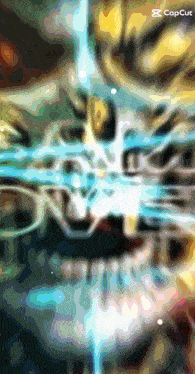 a blurred image of a cat 's face with capcut written on the bottom right