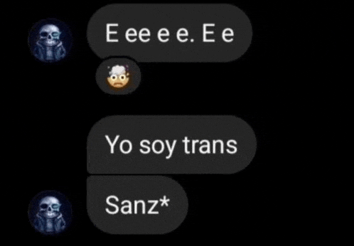 a screenshot of a text message between sans and eee eee .
