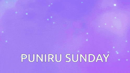 a cartoon character with the words puniru sunday written below it