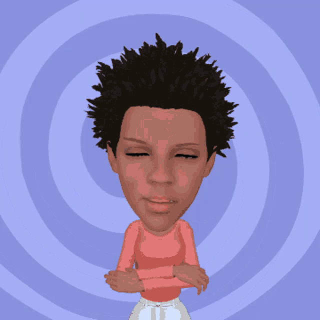 a cartoon drawing of a woman with a bubble in her mouth