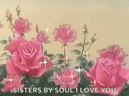 Pink Roses Sisters By Soul GIF - Pink Roses Sisters By Soul I Love You GIFs