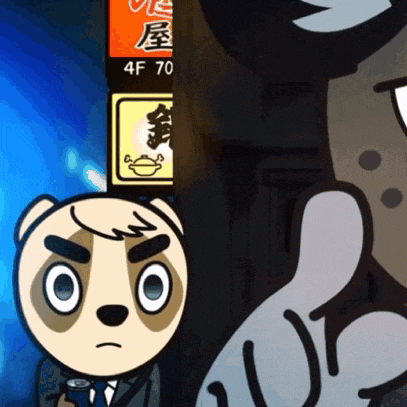 a cartoon of a bear standing next to a sign that says 4f 70