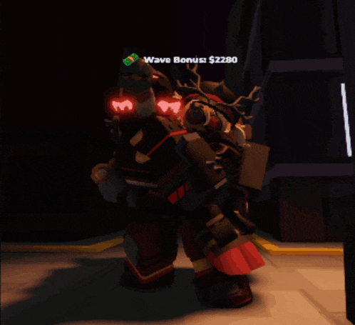 a video game character has a wave bonus of $ 2280 on the screen
