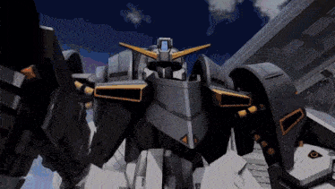 a robot with a camera on its head is standing in front of a blue sky