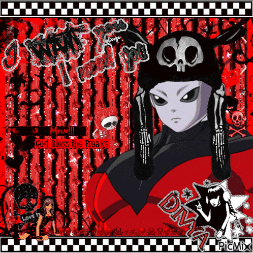 a picture of a girl with a skull hat and the words diva on the bottom