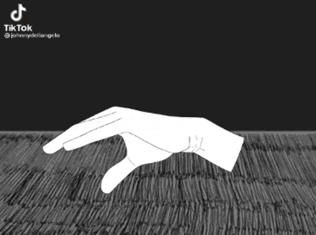 a black and white drawing of a person 's hand with a tiktok watermark on the bottom