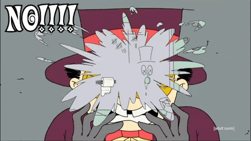 a cartoon of a man in a top hat with the word now on the top