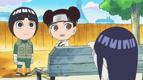 a cartoon of a girl with a headband that says 6 on it