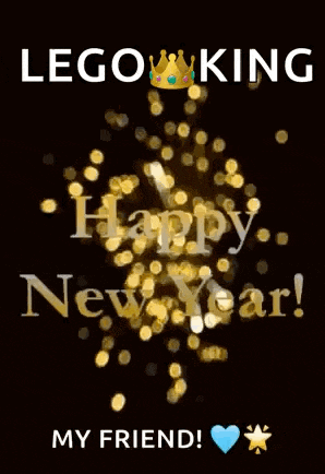 a happy new year greeting card with a crown on it