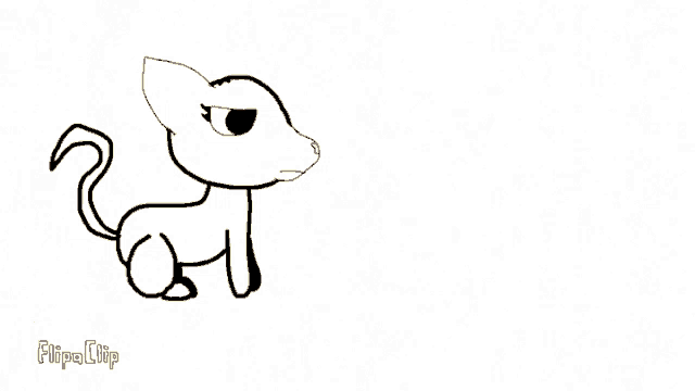 a black and white drawing of a cat kissing an orange cartoon character