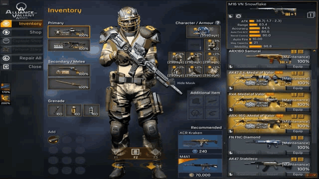 a screenshot of a game called alliance armour