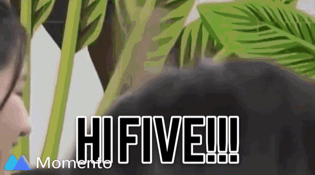 a picture of a person with the words hi five on it