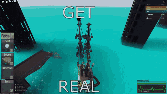 a screenshot of a video game with the words get real on it