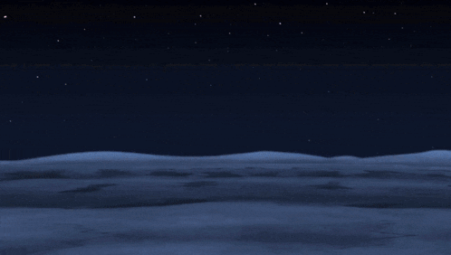 a night sky with a few stars and a moon in the foreground