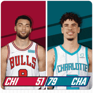 two basketball players from the bulls and charlotte are shown