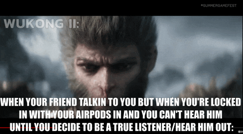 a poster for wukong ii shows a man with a beard talking to someone