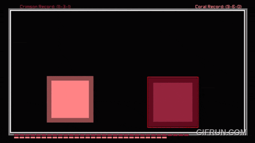 a computer screen shows two red squares and the words coral record