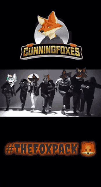 a poster for cunningfoxes with a group of foxes